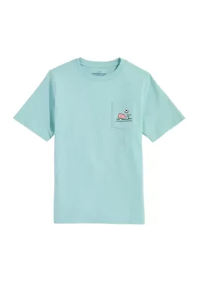 Boys 8-20 Soccer Ball Whale Short Sleeve Pocket T-Shirt