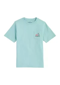 Boys 8-20 Soccer Ball Whale Short Sleeve Pocket T-Shirt