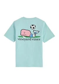 Boys 8-20 Soccer Ball Whale Short Sleeve Pocket T-Shirt