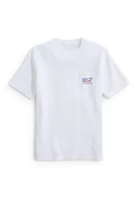 Boys 8-20 Flag Whale Short Sleeve Pocket Shirt