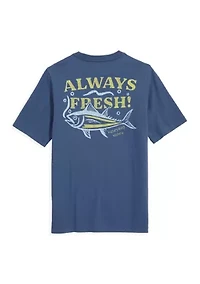 Boys 8-20 Short Sleeve Always Fresh Fish Graphic T-Shirt