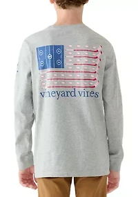 Boys 8-20 USA Hockey Flag Long-Sleeve Pocket T-Shirt