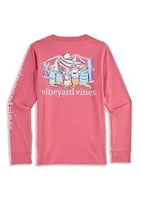 Boys 8-20 Sunset Ski Pups Long Sleeve Pocket T-Shirt