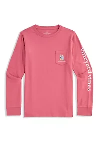 Boys 8-20 Sunset Ski Pups Long Sleeve Pocket T-Shirt