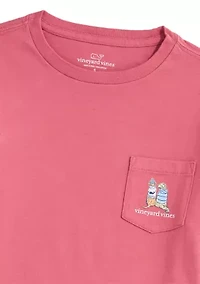 Boys 8-20 Sunset Ski Pups Long Sleeve Pocket T-Shirt