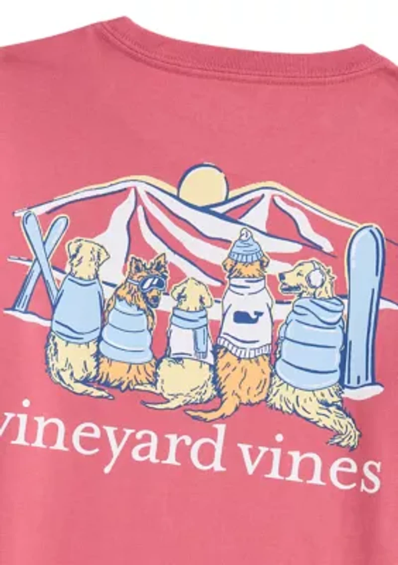 Boys 8-20 Sunset Ski Pups Long Sleeve Pocket T-Shirt