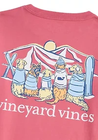 Boys 8-20 Sunset Ski Pups Long Sleeve Pocket T-Shirt