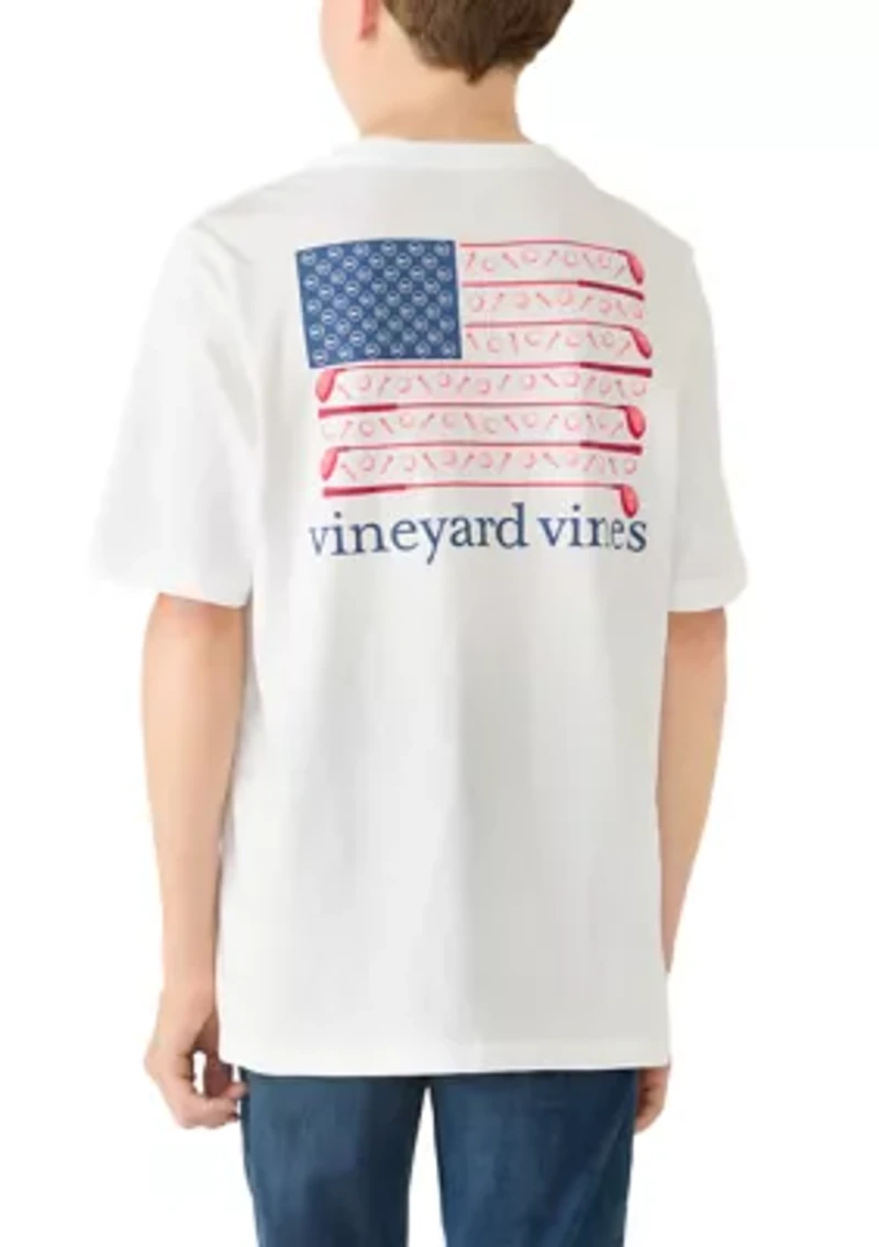 Boys 8-20 USA Golf Flag Short Sleeve Graphic Shirt
