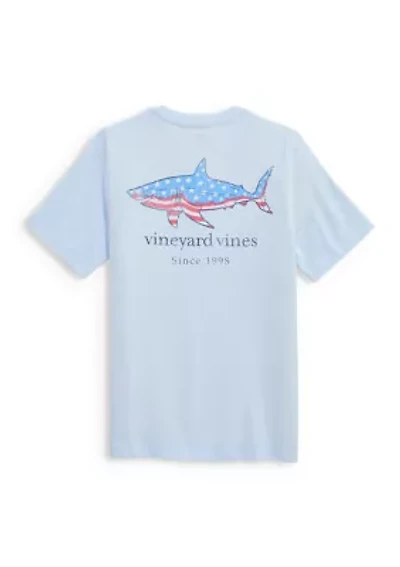 Boys 8-20 Flag Shark Short Sleeve Shirt