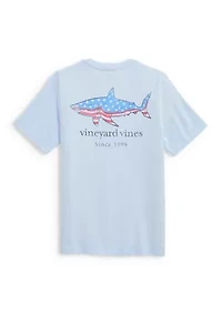 Boys 8-20 Flag Shark Short Sleeve Shirt