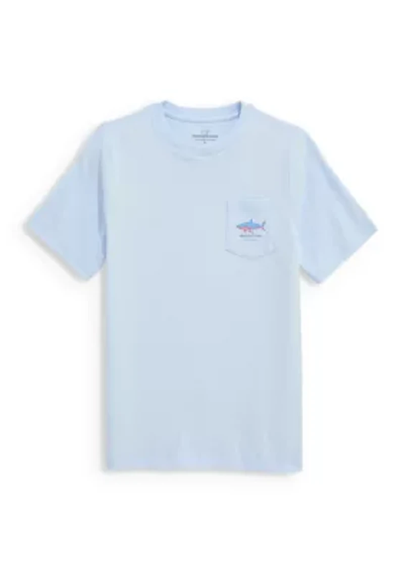 Boys 8-20 Flag Shark Short Sleeve Shirt