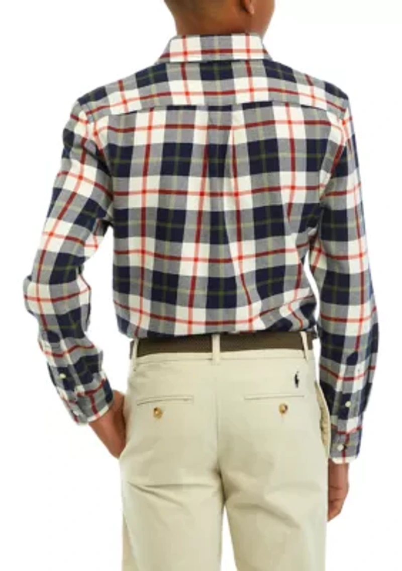 Boys 8-20 Midweight Twill Plaid Shirt