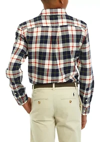 Boys 8-20 Midweight Twill Plaid Shirt