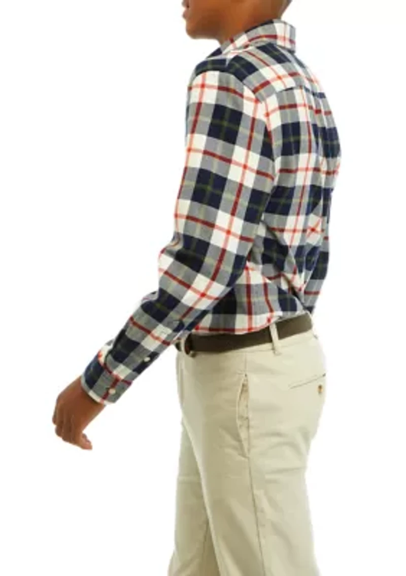 Boys 8-20 Midweight Twill Plaid Shirt