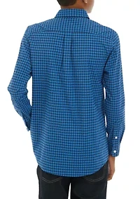 Boys 8-20 Gingham On the Go Nylon Whale Shirt