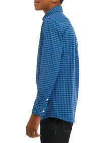 Boys 8-20 Gingham On the Go Nylon Whale Shirt