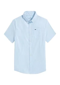 Boys On the Go Brrr Striped Short Sleeve Shirt