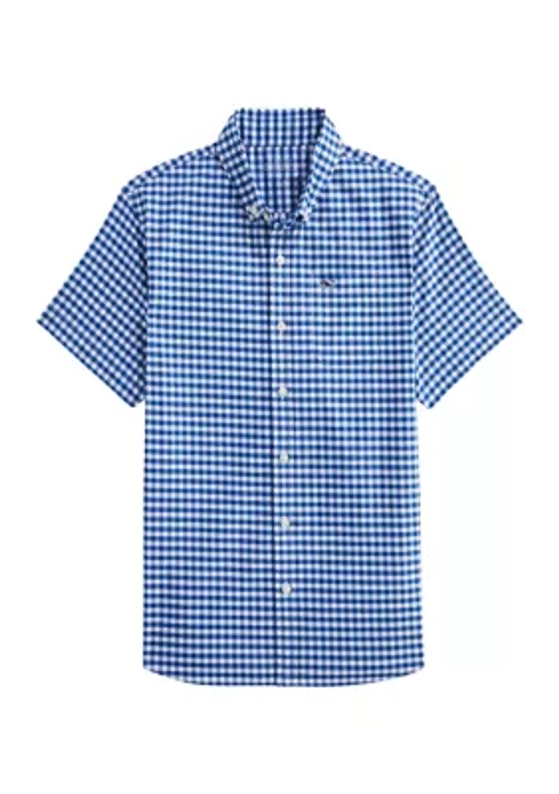 Boys 8-20 Short Sleeve Gingham Shirt