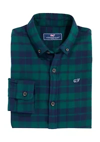 Boys 8-20 Plaid Printed Flannel Shirt