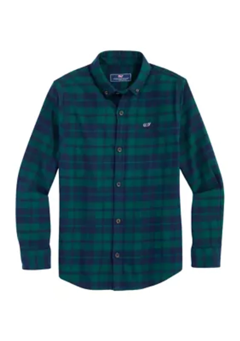 Boys 8-20 Plaid Printed Flannel Shirt