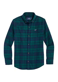 Boys 8-20 Plaid Printed Flannel Shirt