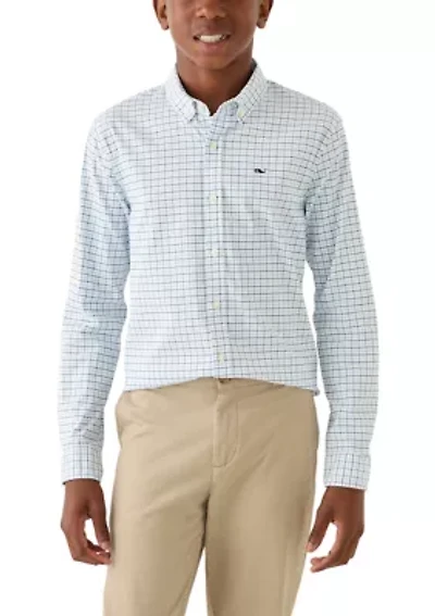 Boys 8-20 Wauwinet Tattersall Performance Cotton Shirt