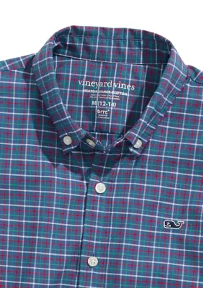 Boys 8-20 Wauwinet Tattersall Performance Cotton Shirt