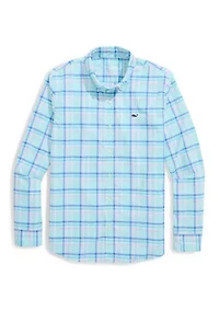 Boys 8-20 Coconut Key Plaid Featherweight Performance Shirt