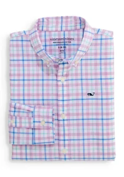 Boys 8-20 Plaid Performance Cotton Shirt