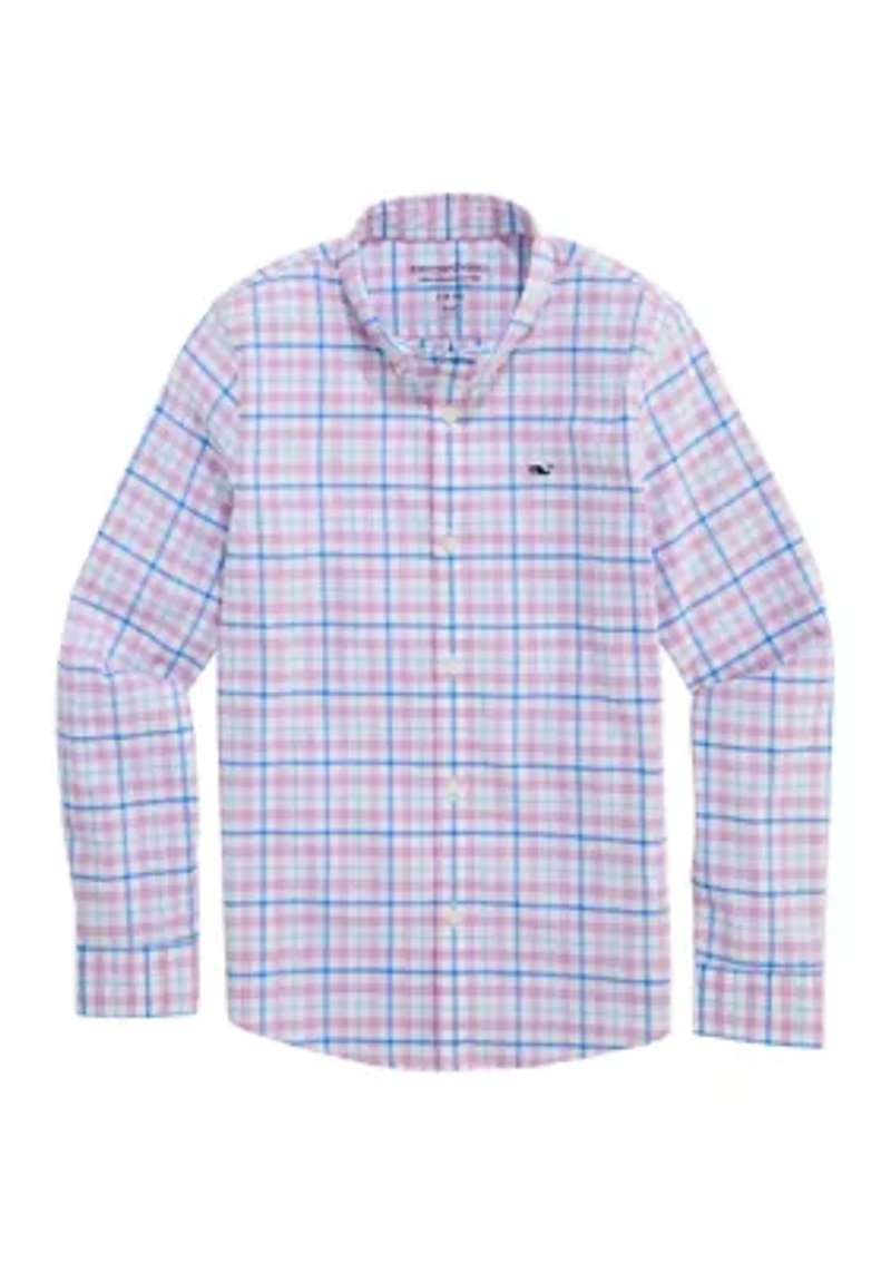 Boys 8-20 Plaid Performance Cotton Shirt