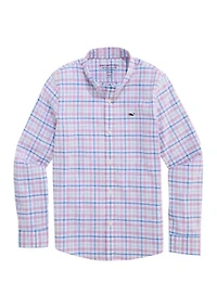 Boys 8-20 Plaid Performance Cotton Shirt