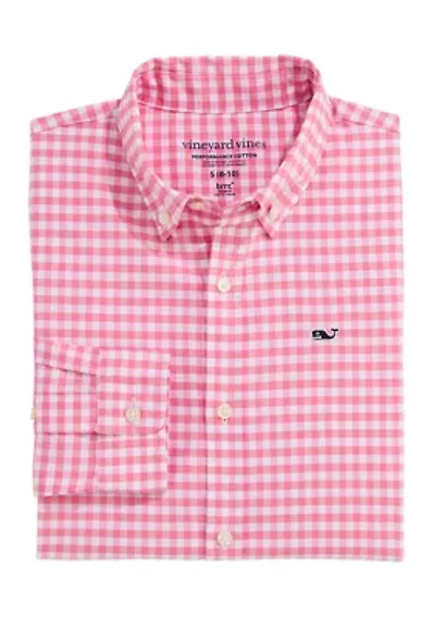 Boys 8-20 Skysail Gingham Performance Cotton Shirt
