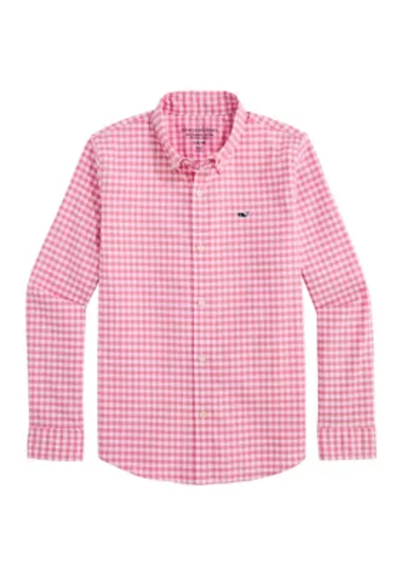 Boys 8-20 Skysail Gingham Performance Cotton Shirt