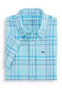 Boys 8-20 Plaid Woven Button Down Shirt