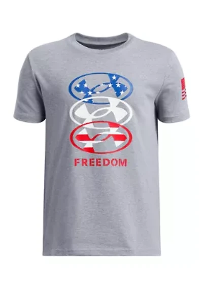Boys 8-20 UA Freedom Stacked Logo Short Sleeve T-Shirt