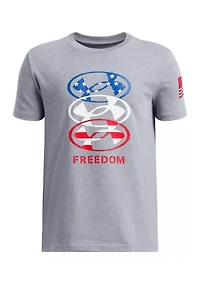 Boys 8-20 UA Freedom Stacked Logo Short Sleeve T-Shirt