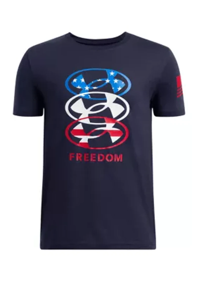 Boys 8-20 UA Freedom Stacked Logo Short Sleeve T-Shirt