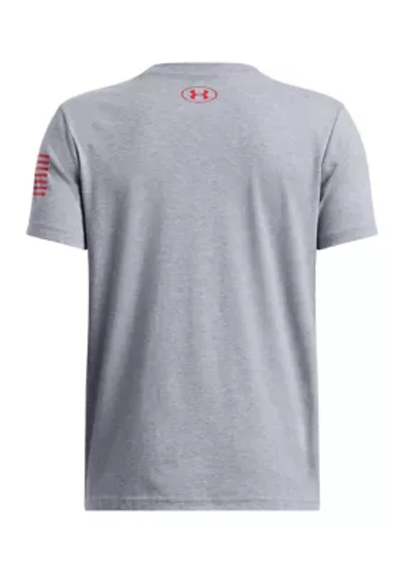 Boys 8-20 UA Freedom Stacked Logo Short Sleeve T-Shirt