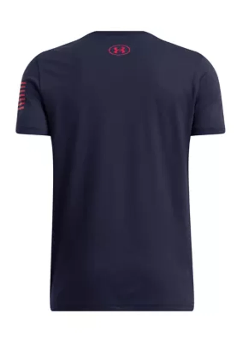 Boys 8-20 UA Freedom Stacked Logo Short Sleeve T-Shirt