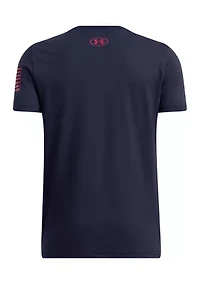 Boys 8-20 UA Freedom Stacked Logo Short Sleeve T-Shirt