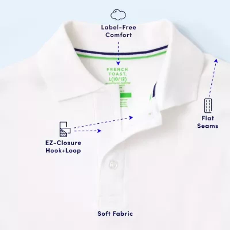Boys XS-XXL Adaptive Short Sleeve Interlock Polo