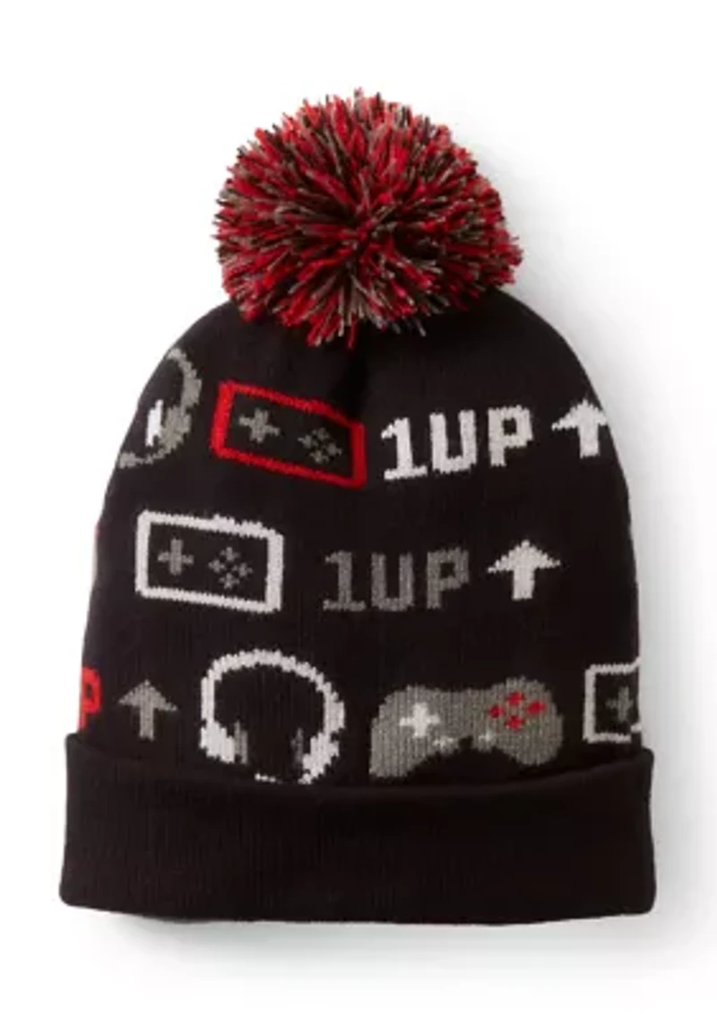 Kids Accessories Gamer Knit Hat and Gloves Set