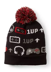 Kids Accessories Gamer Knit Hat and Gloves Set