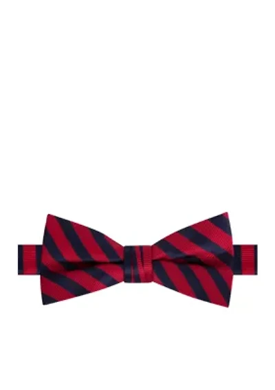 Toddler Boys Red and Navy Bar Stripe Bow Tie