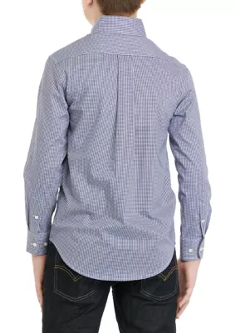 Boys 8-20 Long Sleeve Gingham Shirt