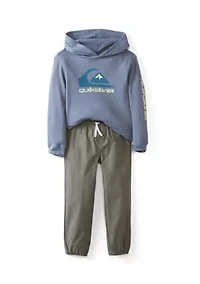 Boys 4-7 Thermal Hooded Graphic Sweatshirt and Joggers Set