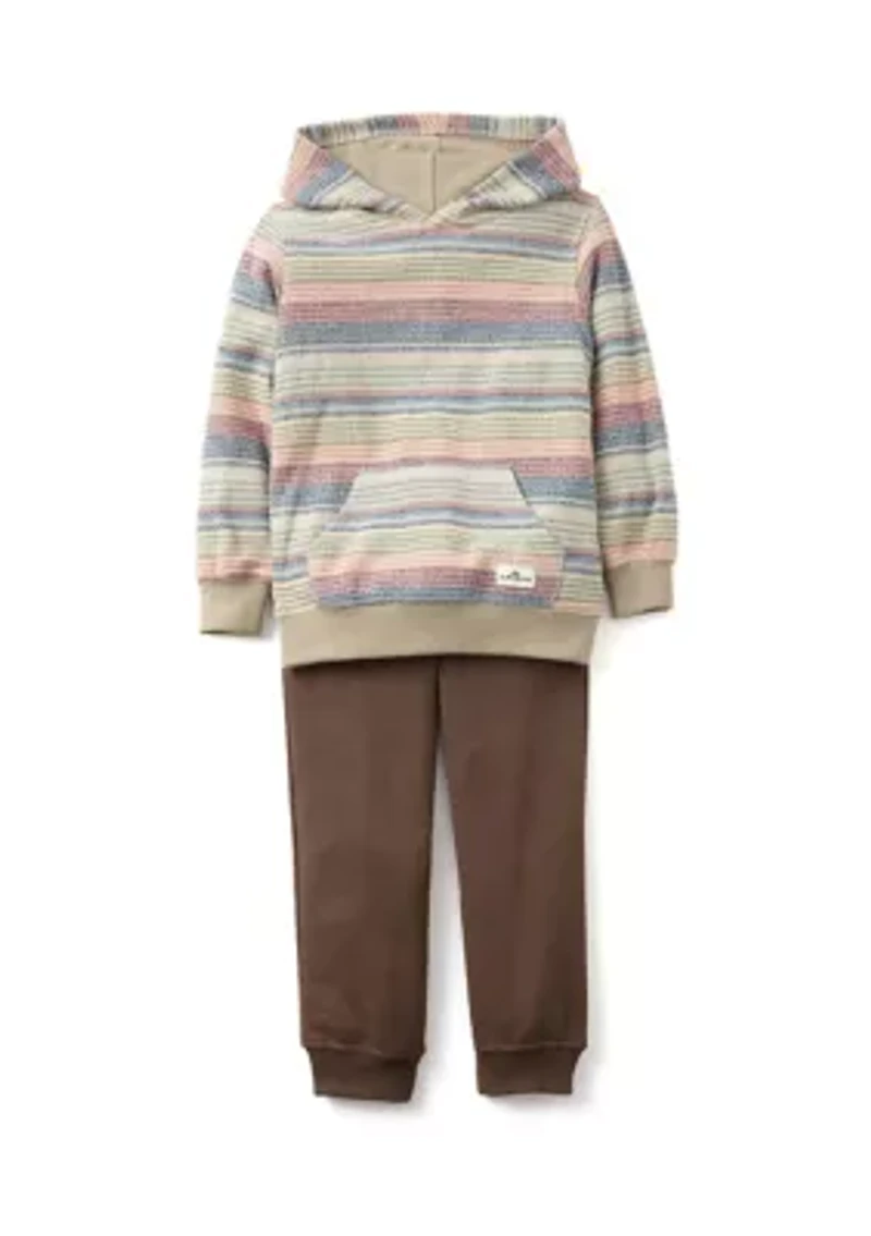Boys 4-7 Reverse Striped Hoodie Set