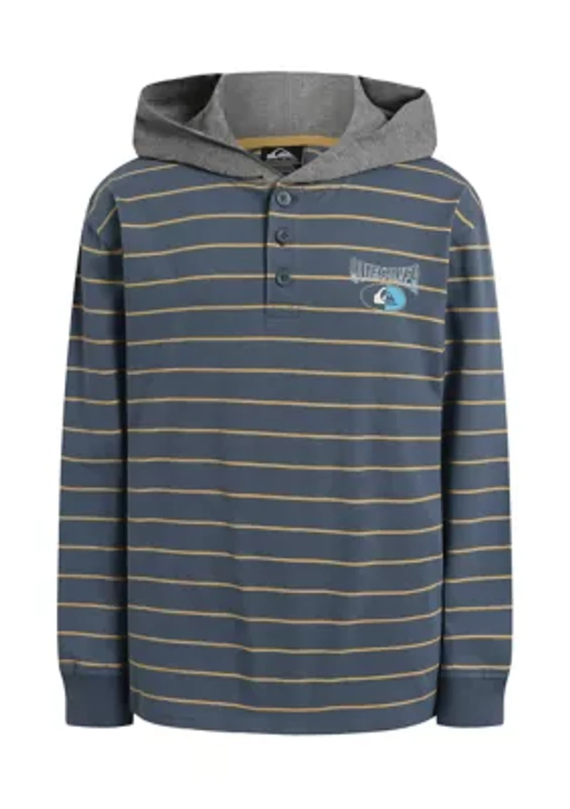 Boys 8-20 Rugby Hooded Long Sleeve Polo