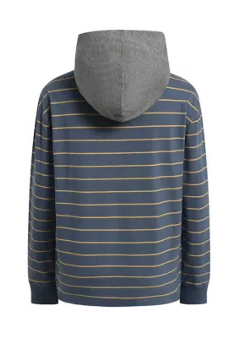 Boys 8-20 Rugby Hooded Long Sleeve Polo