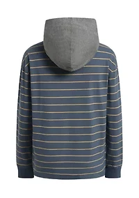 Boys 8-20 Rugby Hooded Long Sleeve Polo